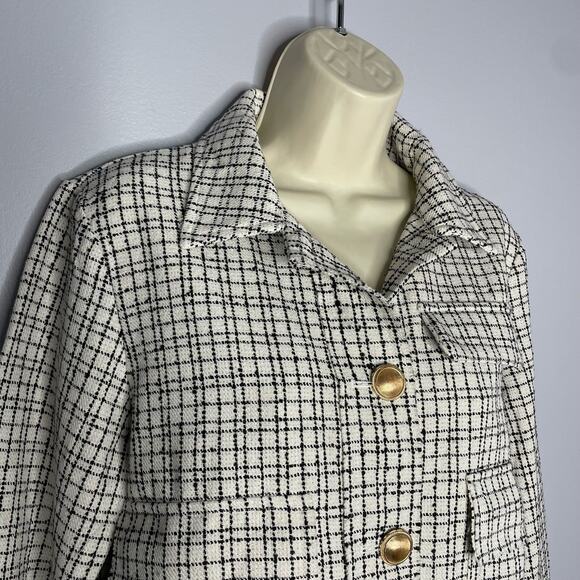 Anthropologie Bishop & Young Parker Tweed Cropped Jacket Windowpane M New - Picture 5 of 14